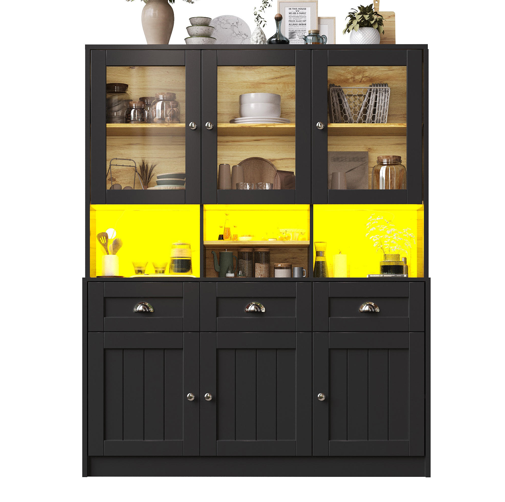 Okmyhome Buffet Schwarz 40x175x140 cm