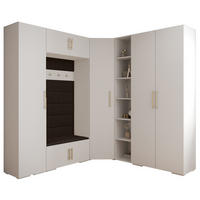 GARDEROBEN-SET 236,7/231,7/47 - Dunkelbraun/Goldfarben, Holz/Kunststoff (181.7/236.7/47cm) - Abiks Möbel