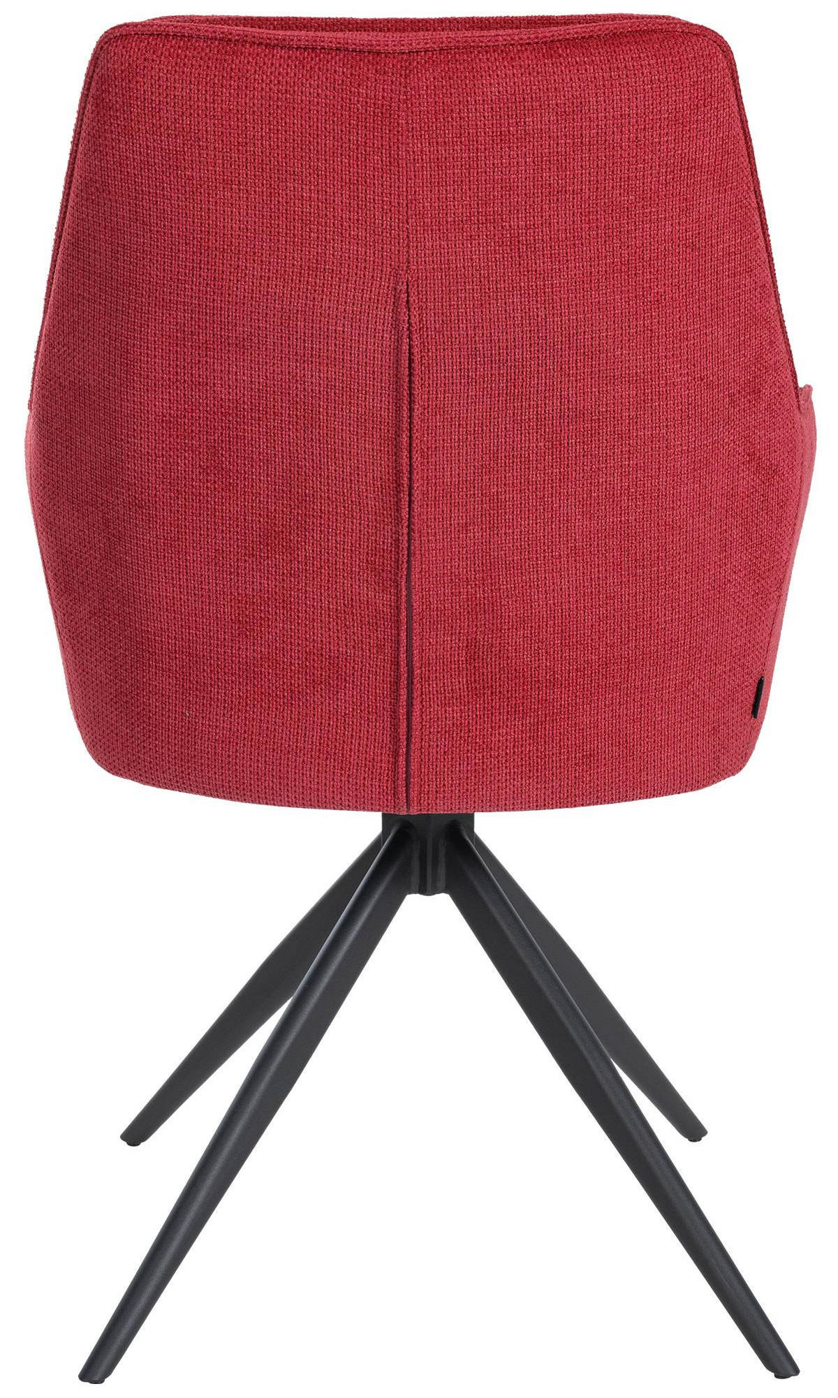 ARMLEHNENSTUHL Metall rot - Rot/Schwarz, Textil/Metall (58/91/62cm) - CLP