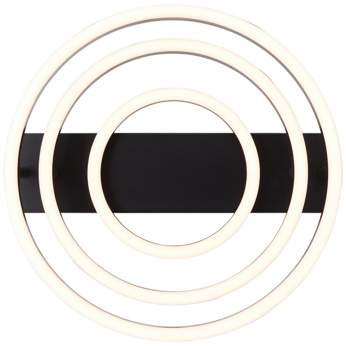 LED DECKENLEUCHTE Pedley Schwarz 38/37/11,5 cm - Schwarz, Kunststoff (38/37/11.5cm) - Brilliant