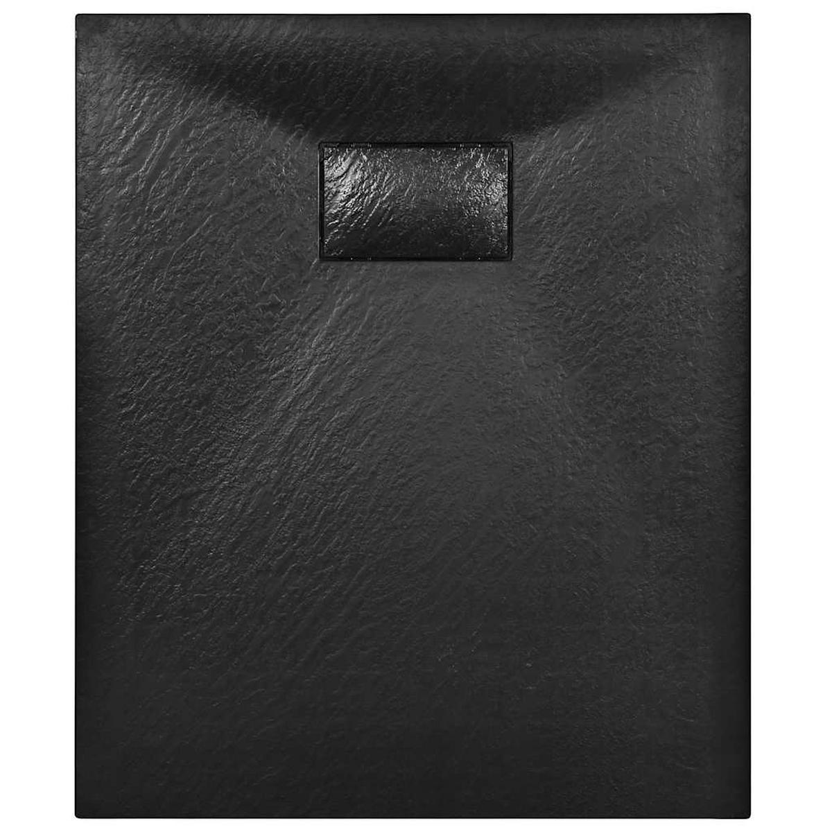 DUSCHWANNE Schwarz 90/70 Cm - Schwarz, Textil (70/2.6/90cm) - vidaXL