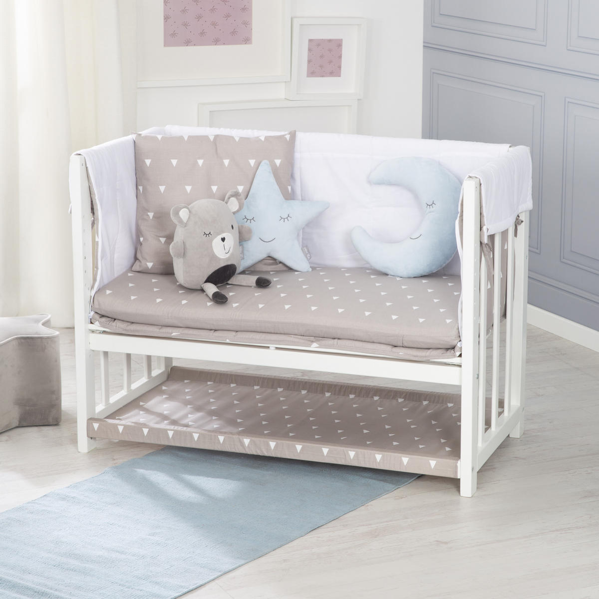BEISTELLBETT Indibär 4in1 Set 90 x 45 cm - Weiß, Holzwerkstoff (45/90cm) - Roba