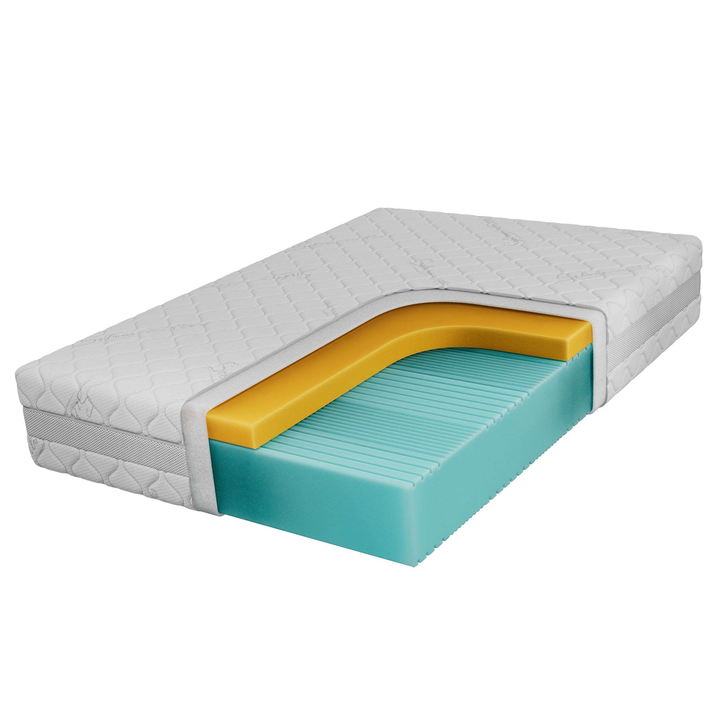 VISCOMATRATZE ORIO - 160/200 - H2 - Sivo - Weiß, Textil (160/200cm) - MKS