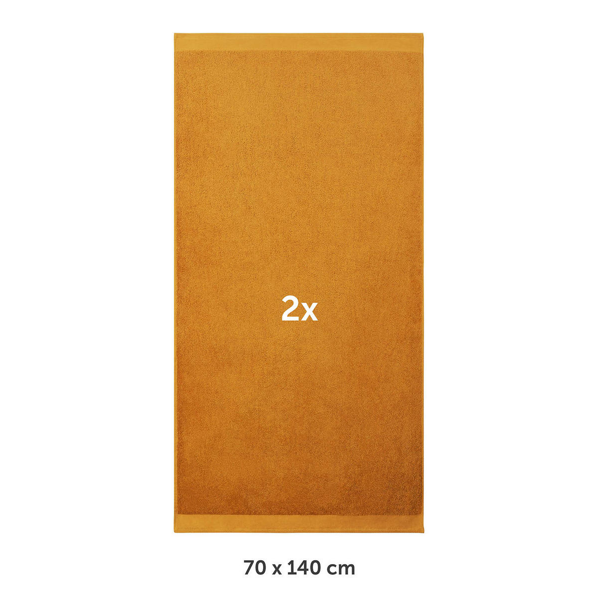 BADETUCH 2er-Set, 2x Badetuch 70/140 cm, Braun - Hellbraun, Textil (70/140cm) - Blumtal