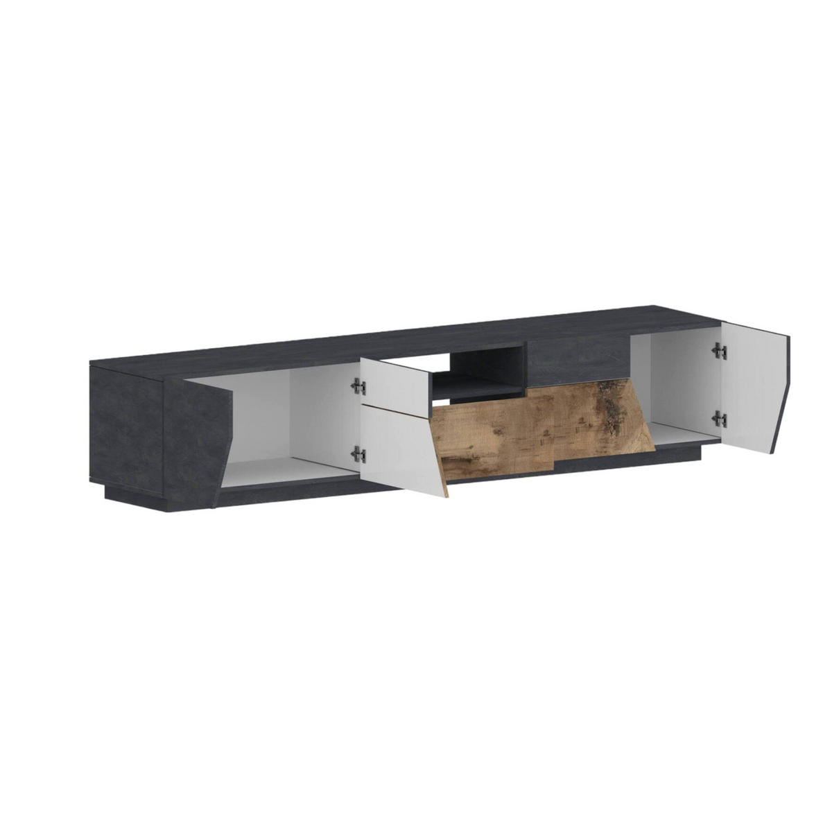 FERNSEHSCHRANK Ahorn, Schiefer 43/220/46 cm - Schieferfarben/Ahornfarben, Holzwerkstoff (220/46/43cm) - DMORA