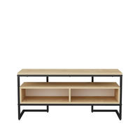 TV-ELEMENT Merrion Schwarz und Eiche Safir - Eichefarben/Schwarz, Holzwerkstoff (111/51/35cm) - Decorotika
