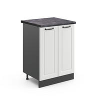 KÜCHENUNTERSCHRANK R-Line Weiß Landhaus 60 cm, AP Anthrazit - Anthrazit/Creme, Holzwerkstoff (60/81.6/60cm) - Vicco