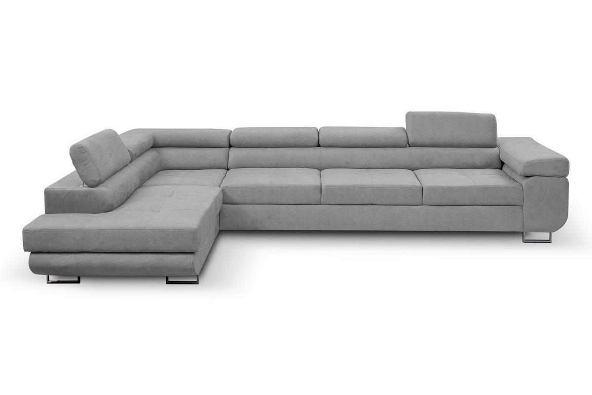 ECKSOFA Marlene IV L-Form mit verstellbaren Kopfstützen Schlaffunktion Bettkasten 347 cm links hellgrau - Hellgrau, Kunststoff (347/202cm) - Margaret Hadas24