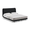 POLSTERBETT Doppelbett mit Matratze Bouclé Stoff Schwarz - Schwarz, Textil/Metall (140/200cm) - Makamii