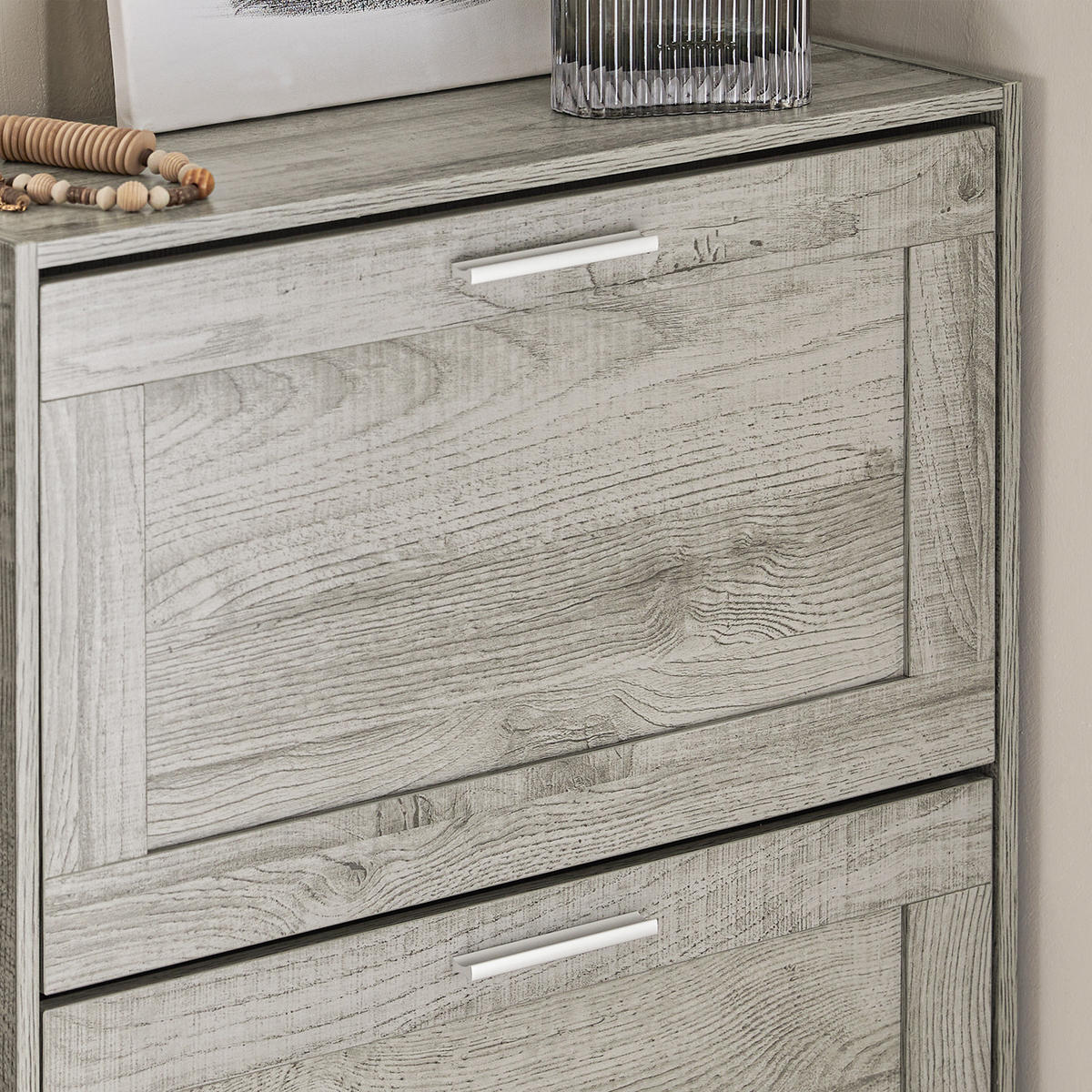 SCHUHSCHRANK Grau - Grau, Holzwerkstoff (60/79/23cm) - SoBuy