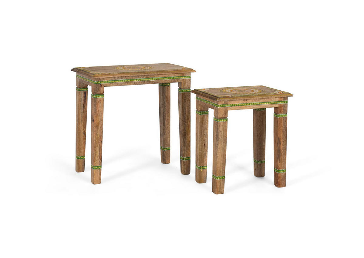COUCHTISCH aus Mangoholz - Chromfarben, Holz (56/36/55cm) - Giner y Colomer