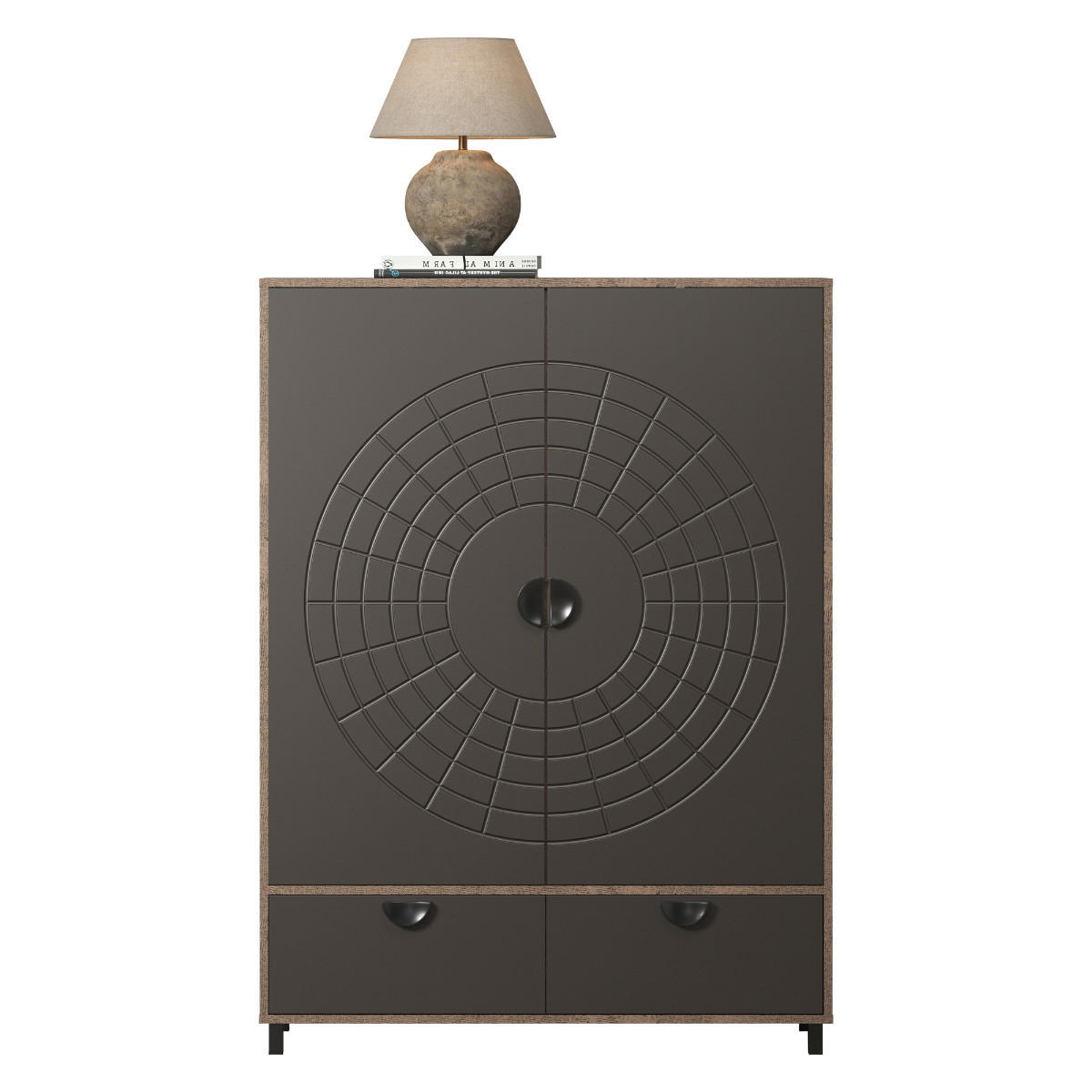 SIDEBOARD mit 2 türen und 1 schublade - fusion 120/42/163 cm - Eschefarben, Holzwerkstoff (42/163/9cm) - Calicosy