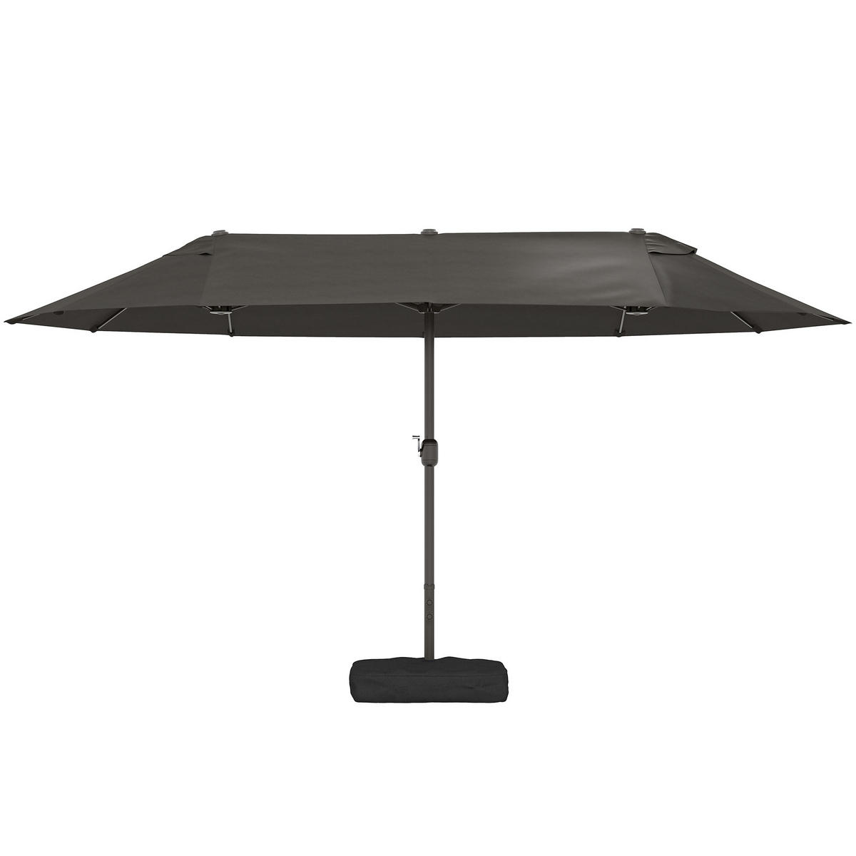 SONNENSCHIRM DE-11380 rechteckig, mit Kurbel, Stahl Grau - Grau, Metall (270/460cm) - ComfortXL