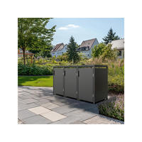MÜLLTONNENBOX 3er, 198,5x80x116cm, Stahl, anthrazit - Grau, Kunststoff (80/175/120cm)