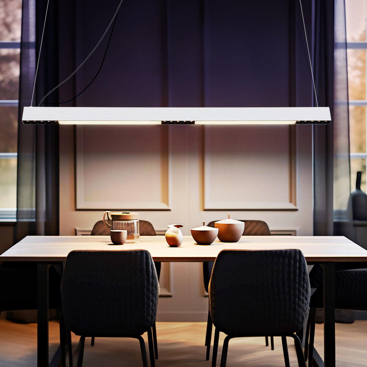 LED HÄNGELEUCHTE Glas Weiß matt - Weiß, Glas (120/3.5/100cm) - Globo Lighting