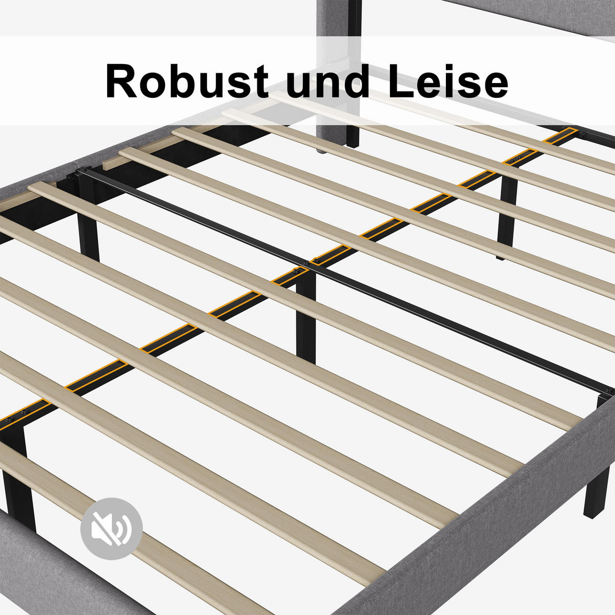 POLSTERBETT 140x200 cm Doppelbett mit Lattenrost, Leinenstoff Grau - Grau, Metall (140/200cm) - EuroLiving