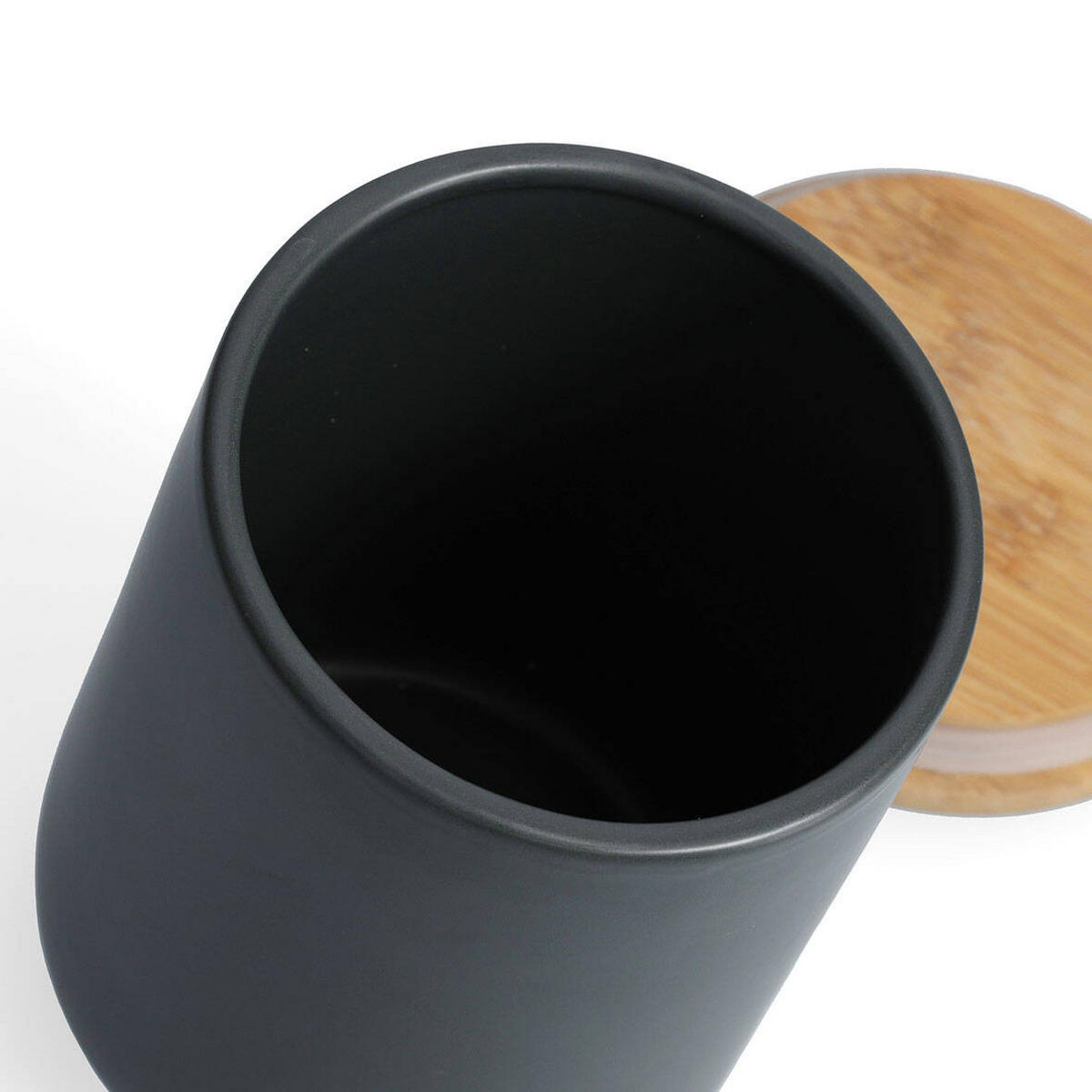 KERAMIKGLAS mit Deckel 1500 ml - Anthrazit, Keramik (13/17.5/13cm)
