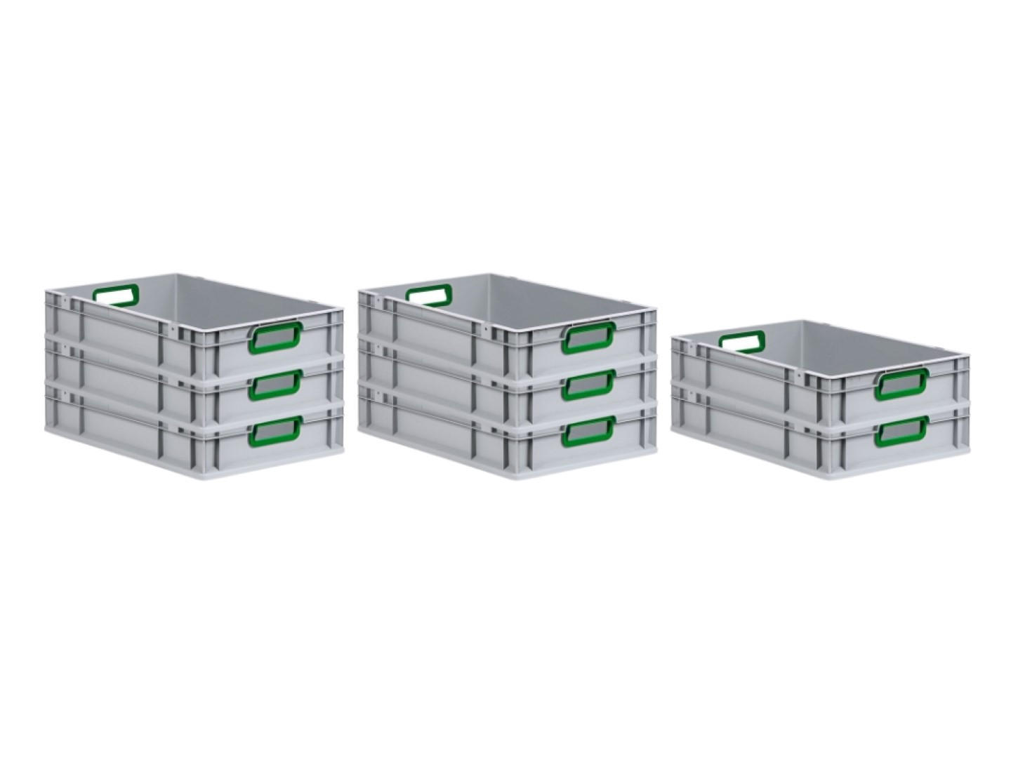 EUROBOX 8x Nextgen Color 12x40x60cm 23 Liter Griffe Grün Offen - Grün, Kunststoff (40/12/60cm) - PROREGAL