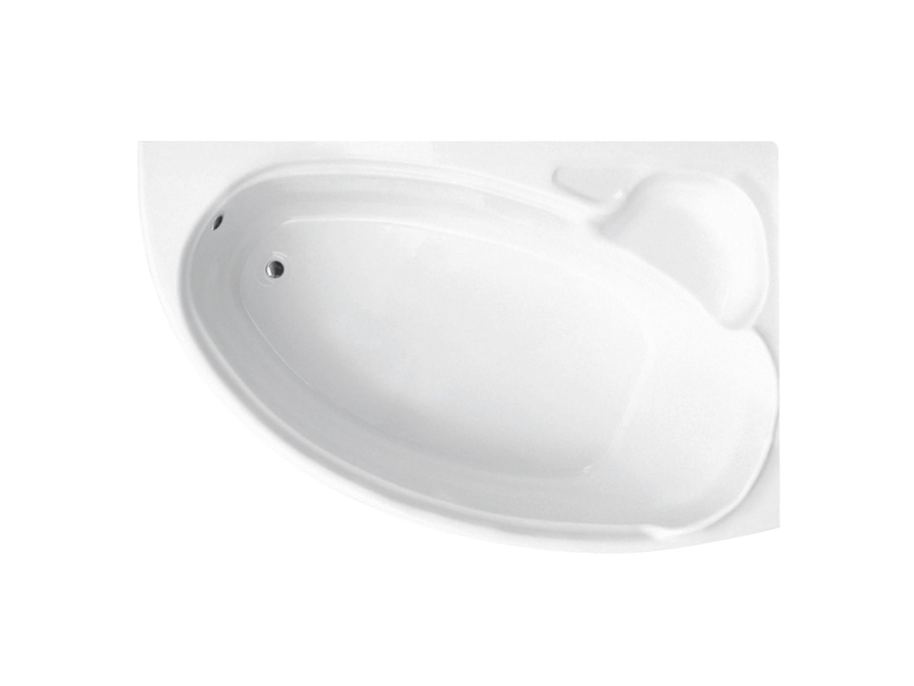 BADEWANNE Eckwanne FINEZJA 155/95 Rechts Ablauf & Füße - Weiß, Kunststoff (95/55.5/155cm) - bad land