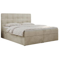 BOXBETT ERNI 180/200 - Beige Velvet - H3 - Beige, Holz/Textil (180/200cm) - MKS