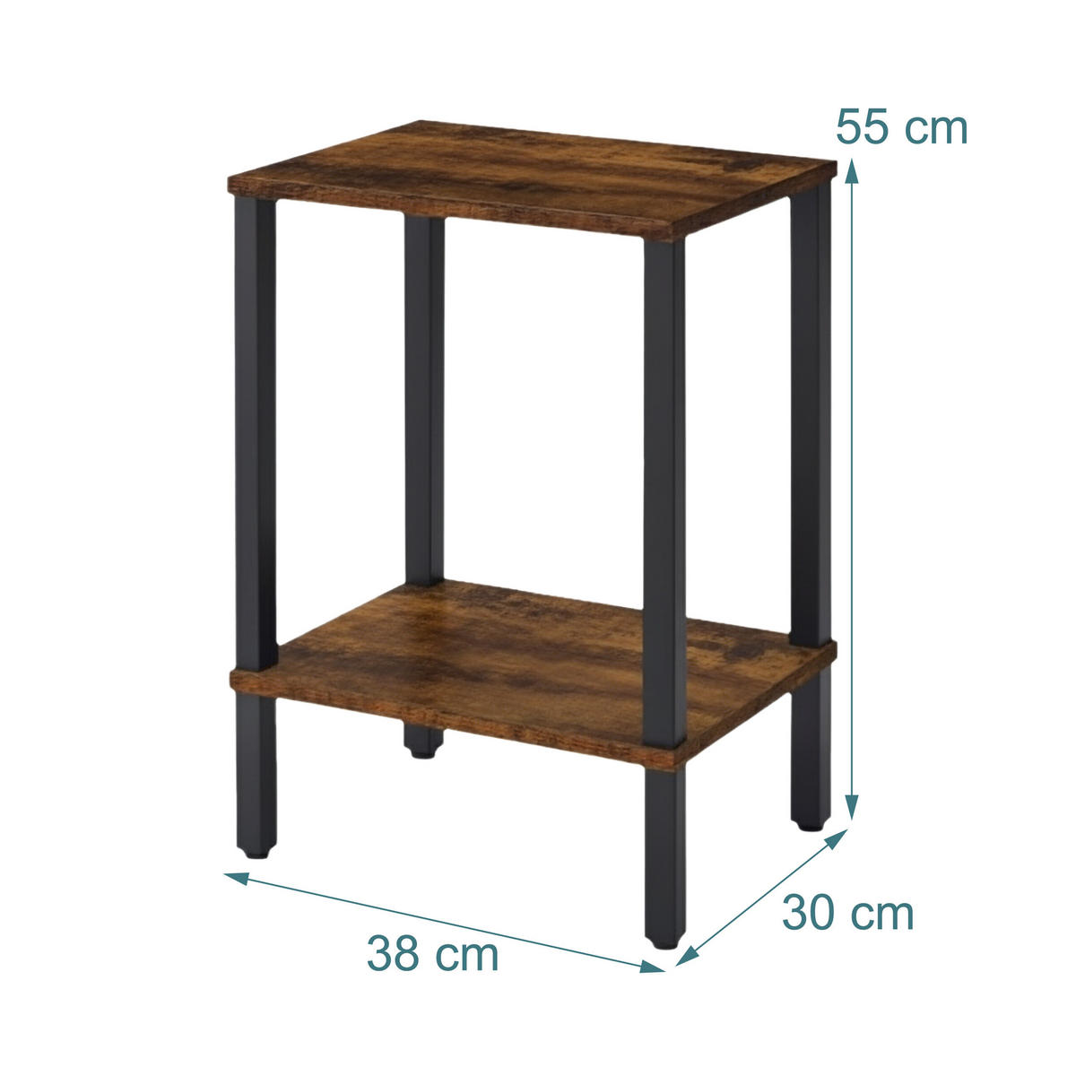BEISTELLTISCH - Multicolor, Holzwerkstoff/Metall (30/38/55cm) - Relaxdays