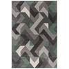 TEPPICH 3D-Relief-Design, handgeschnitzt NIDD RUTH, Grün-Grau 200x290 cm - Grün, Textil (200/290cm) - KADIMA DESIGN