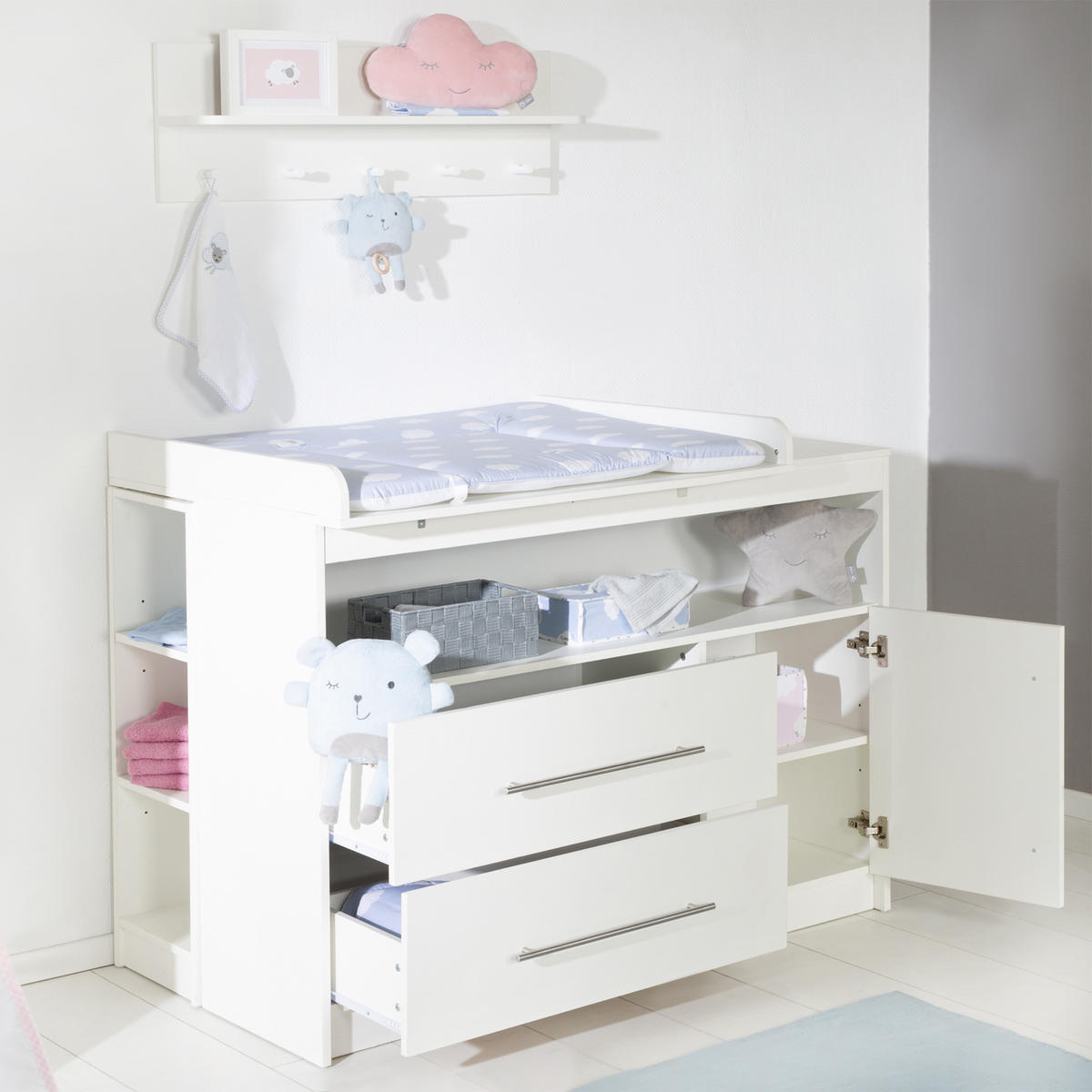 WICKELKOMMODE Maren - Weiß, Holzwerkstoff/Metall (117/98/75cm) - Roba