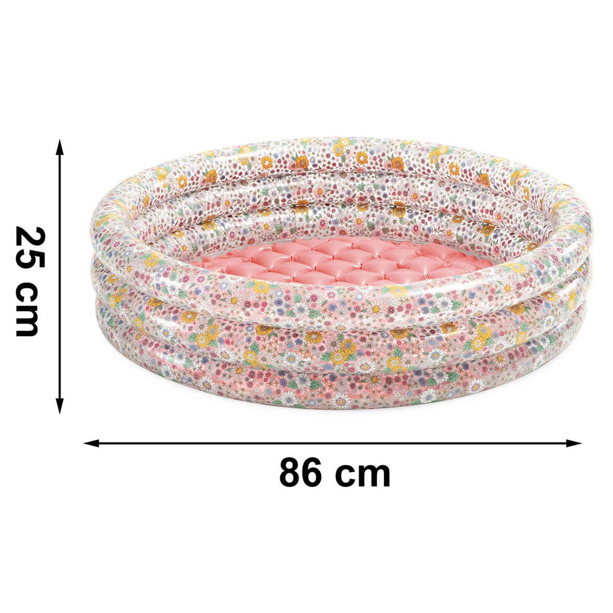 PLANSCHBECKEN POOL Blumen 86 x 25 cm - 58427 - Rosa, Textil (86/25cm)