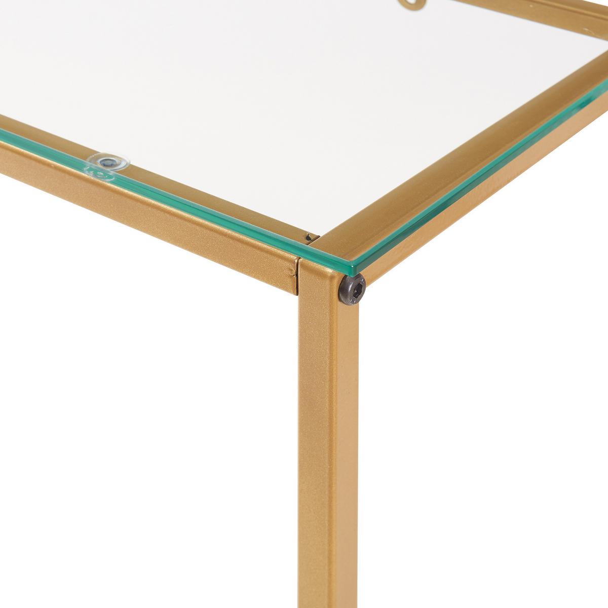 KONSOLENTISCH Kronoby - Transparent/Goldfarben, Glas/Metall (30/100/80cm) - [en.casa]