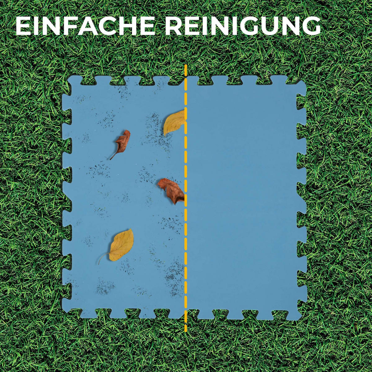 POOLBODENSCHUTZMATTE Puzzlesystem Blau 50x50cm 16er-Pack - Blau, Kunststoff (50/50cm) - Bestlivings
