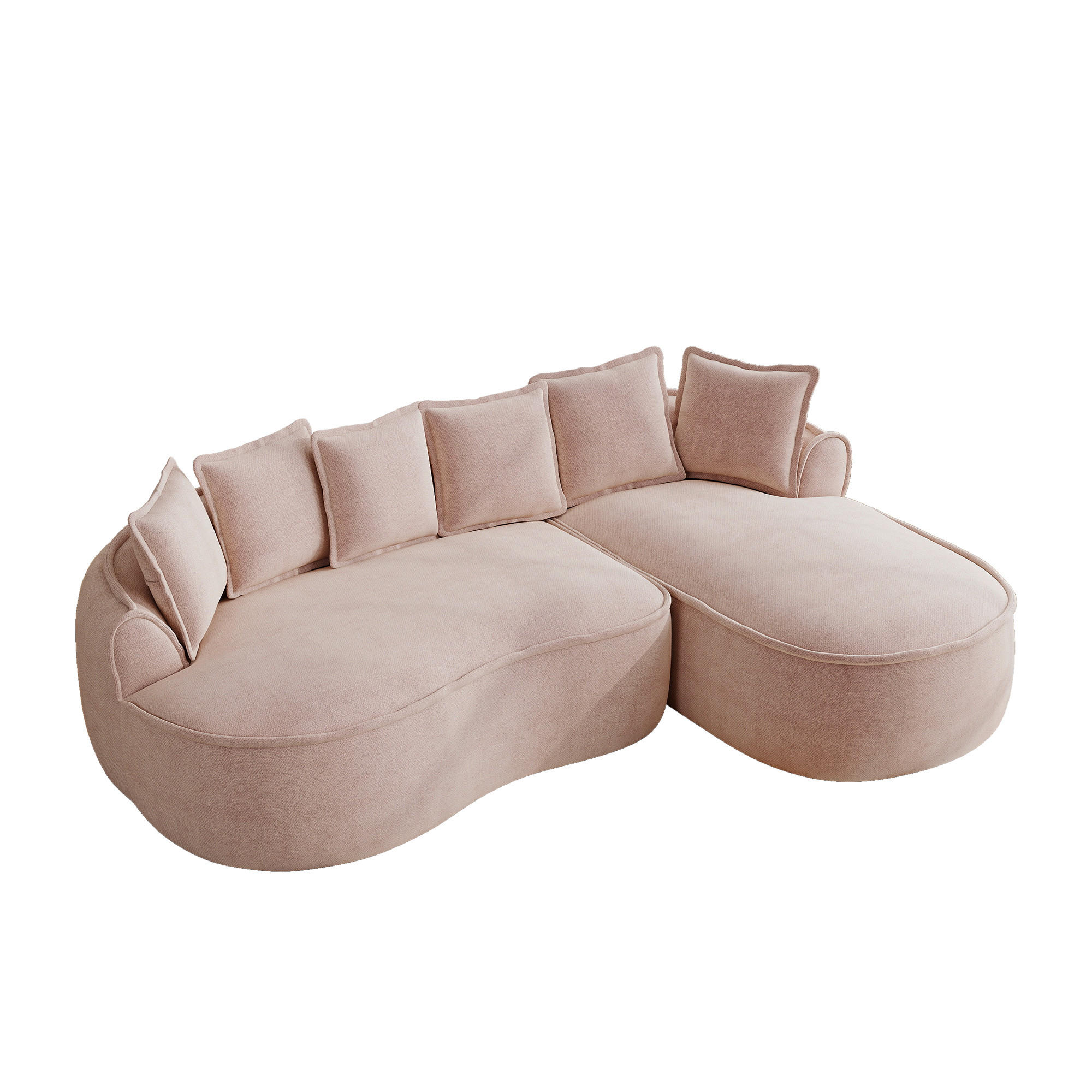 ECKSOFA DE-34260 modular mit und Kissen Rosa - Pink, Textil (164/252cm) - ComfortXL