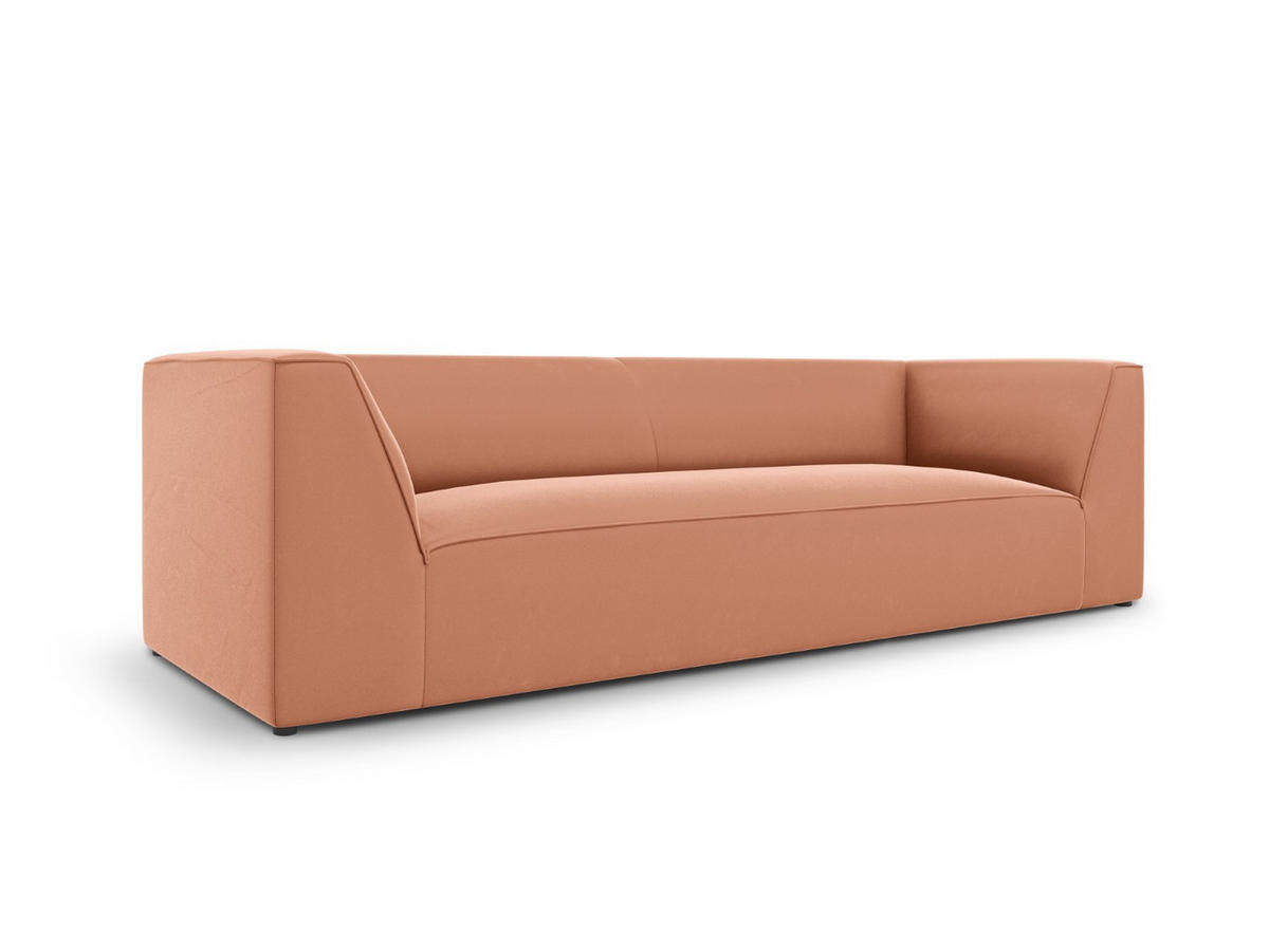 SOFA Ruby aus Samt rosa 3 Sitzplätze - Pink, Textil (93/69/232cm) - Micadoni
