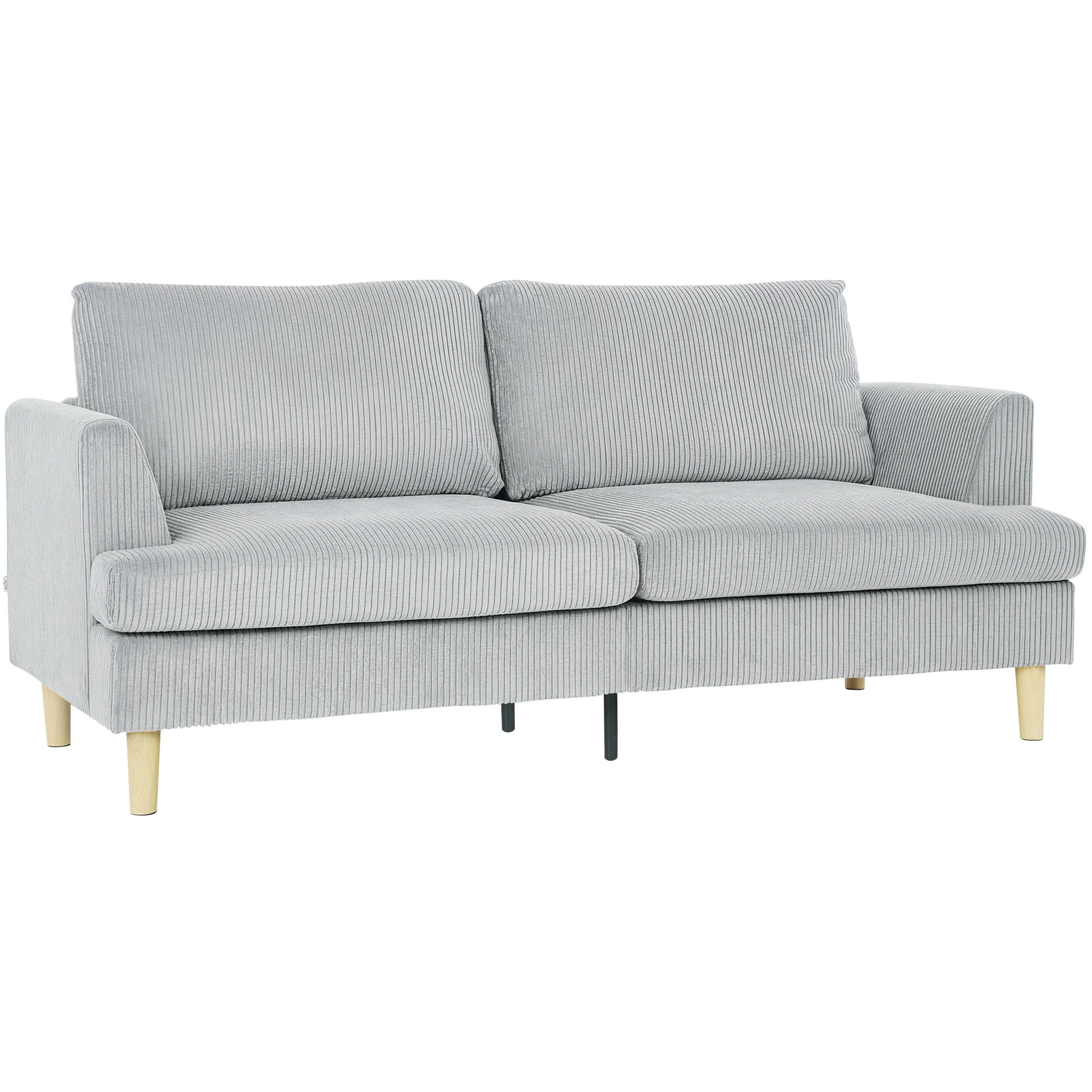 3-SITZER-SOFA Polyester Hellgrau - Hellbraun/Hellgrau, Kunststoff/Textil (80/86/188cm) - HOMCOM