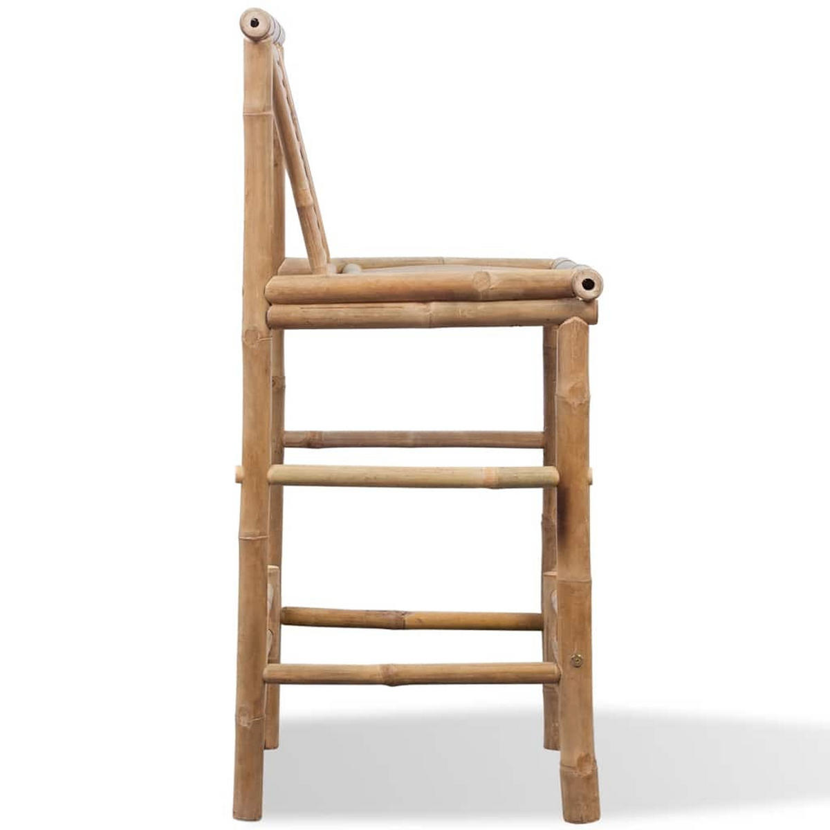 BARHOCKER 2er set Bambus - Braun, Naturmaterialen (53/102/45cm) - vidaXL