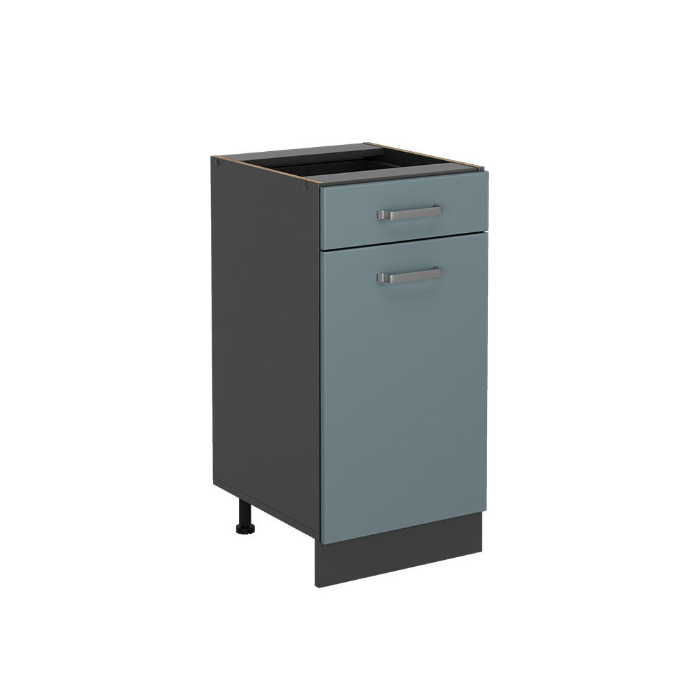 KÜCHENUNTERSCHRANK R-Line Blau-Grau 40 cm ohne Arbeitsplatte - Anthrazit/Blaugrau, Holzwerkstoff (40/81.6/46cm) - Vicco