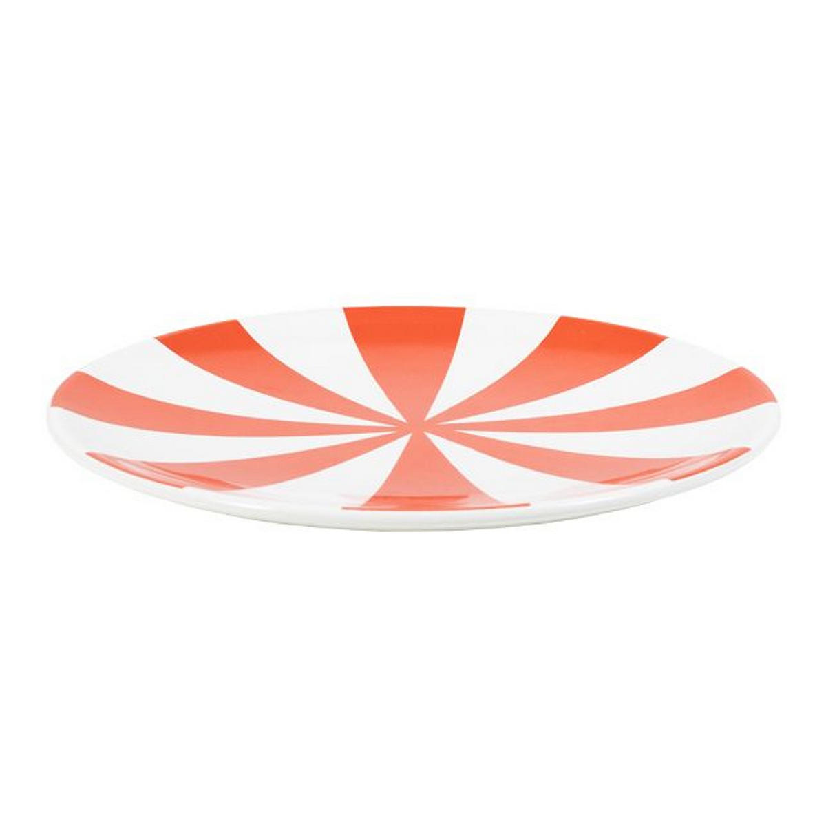 KUCHENTELLER Rote Streifen in Rot - 18cm - Multicolor, Keramik (18/18/2cm) - Blond Amsterdam