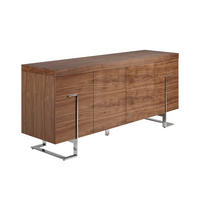 SIDEBOARD Walnuss Stahl 180/51/81 cm - Edelstahlfarben/Walnussfarben, Holz (180/81/51cm) - ANGEL CERDA