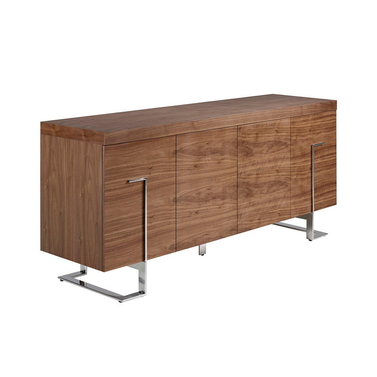 SIDEBOARD Walnuss Stahl 180/51/81 cm - Edelstahlfarben/Walnussfarben, Holz (180/81/51cm) - ANGEL CERDA