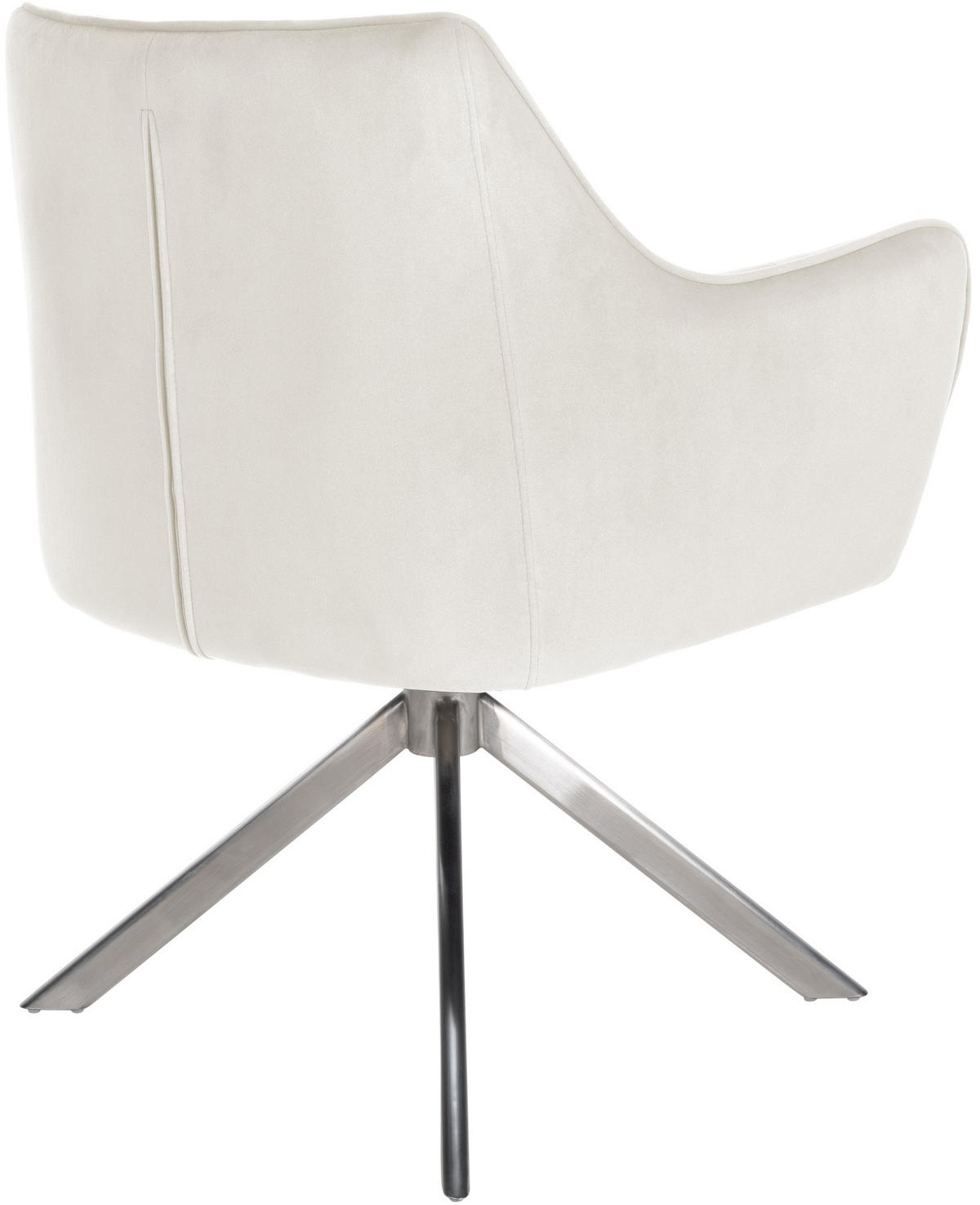 ARMLEHNENSTUHL Samt Creme - Edelstahlfarben/Creme, Textil/Metall (67/81/58cm) - CLP