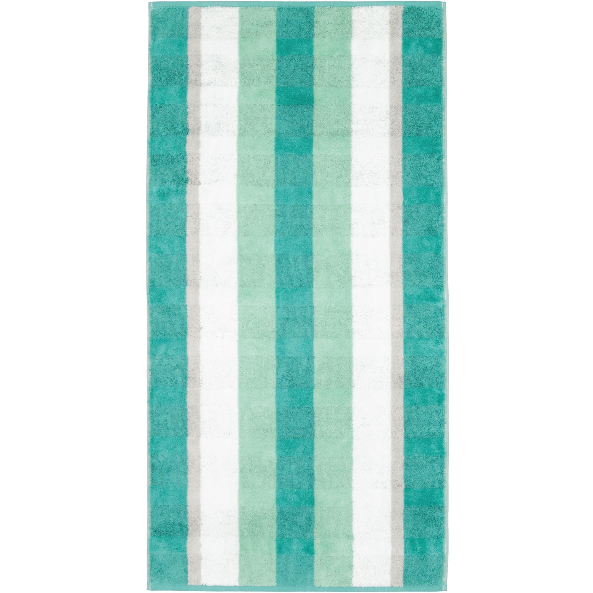 HANDTUCH NOBLESSE STRIPE 1087 SMARAGD - 44 - Grün, Textil (50/100cm) - Cawoe