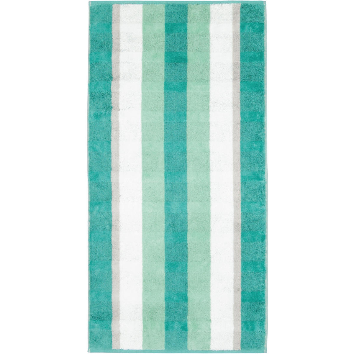 HANDTUCH NOBLESSE STRIPE 1087 SMARAGD - 44 - Grün, Textil (50/100cm) - Cawoe