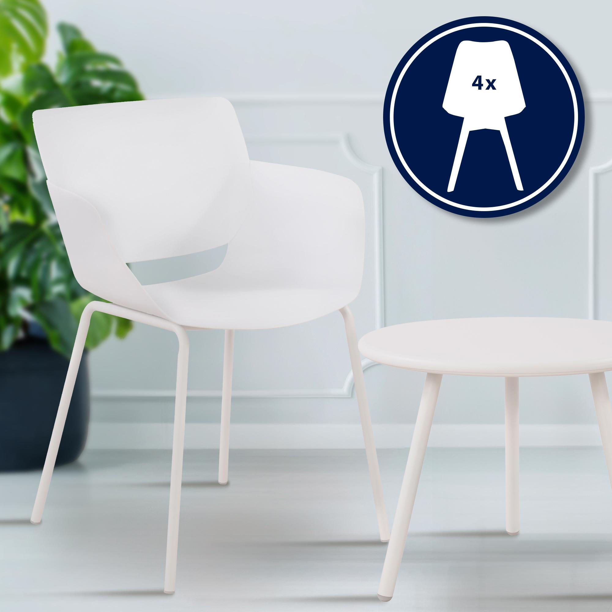 GARTENSITZGRUPPE Kunststoff weiß - Weiß, Kunststoff - CLP