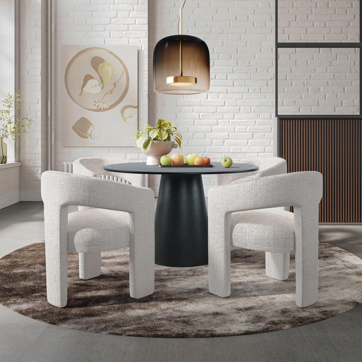 ESSZIMMERSTUHL LEITH Weiß 62x58x75 cm - Weiß, Textil (62/75/58cm) - FURNLUX