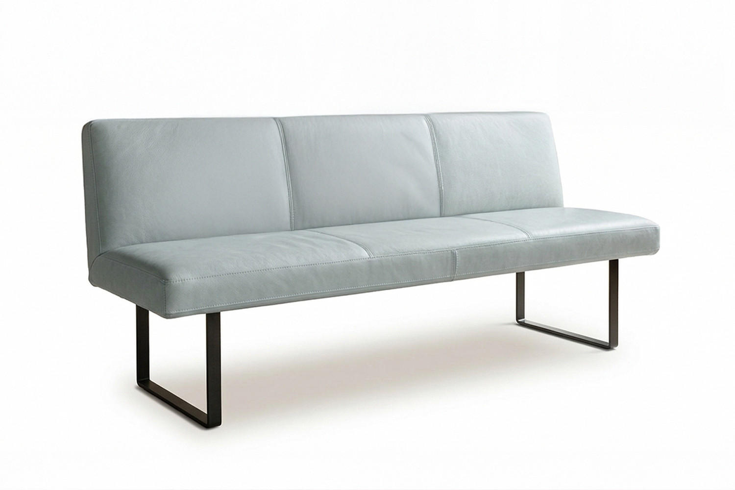 ESSZIMMERBANK ELEEN Hellblau Leder - Hellblau, Leder (203/85/69cm) - KAWOLA