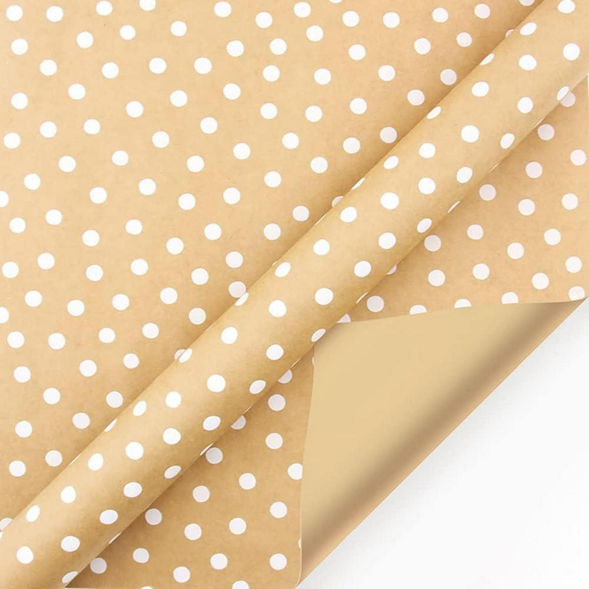 GESCHENKPAPIER Kraftpapier mit Punkten 43 cm x 15 m - Braun, Papier (43/0.1/1500cm)