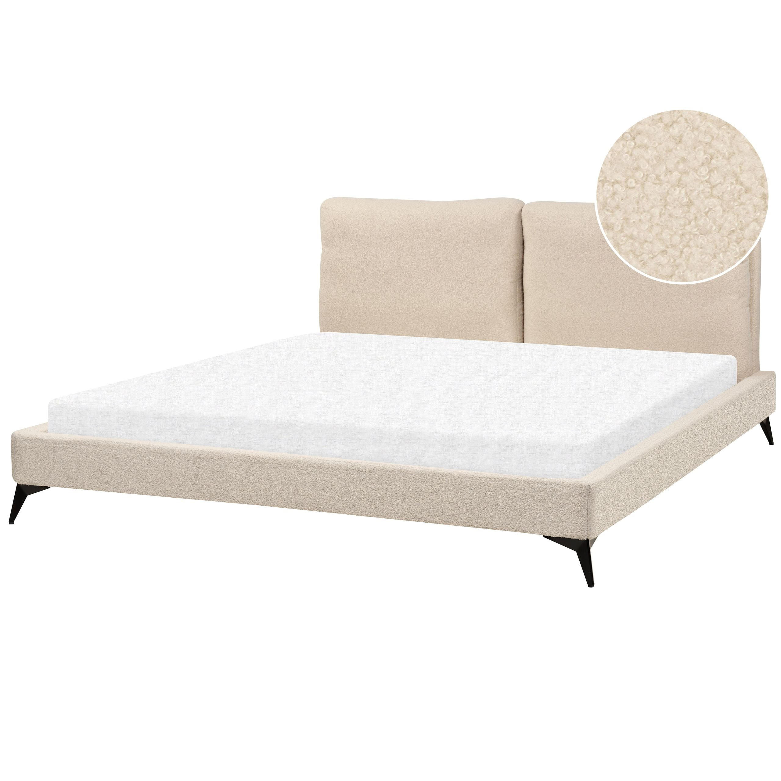 POLSTERBETT 180/200 cm Helles Beige Melle - Beige, Textil (180/200cm) - Beliani