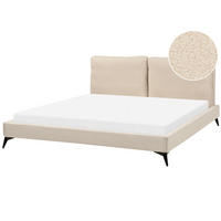 POLSTERBETT 180/200 cm Helles Beige Melle - Beige, Textil (180/200cm) - Beliani