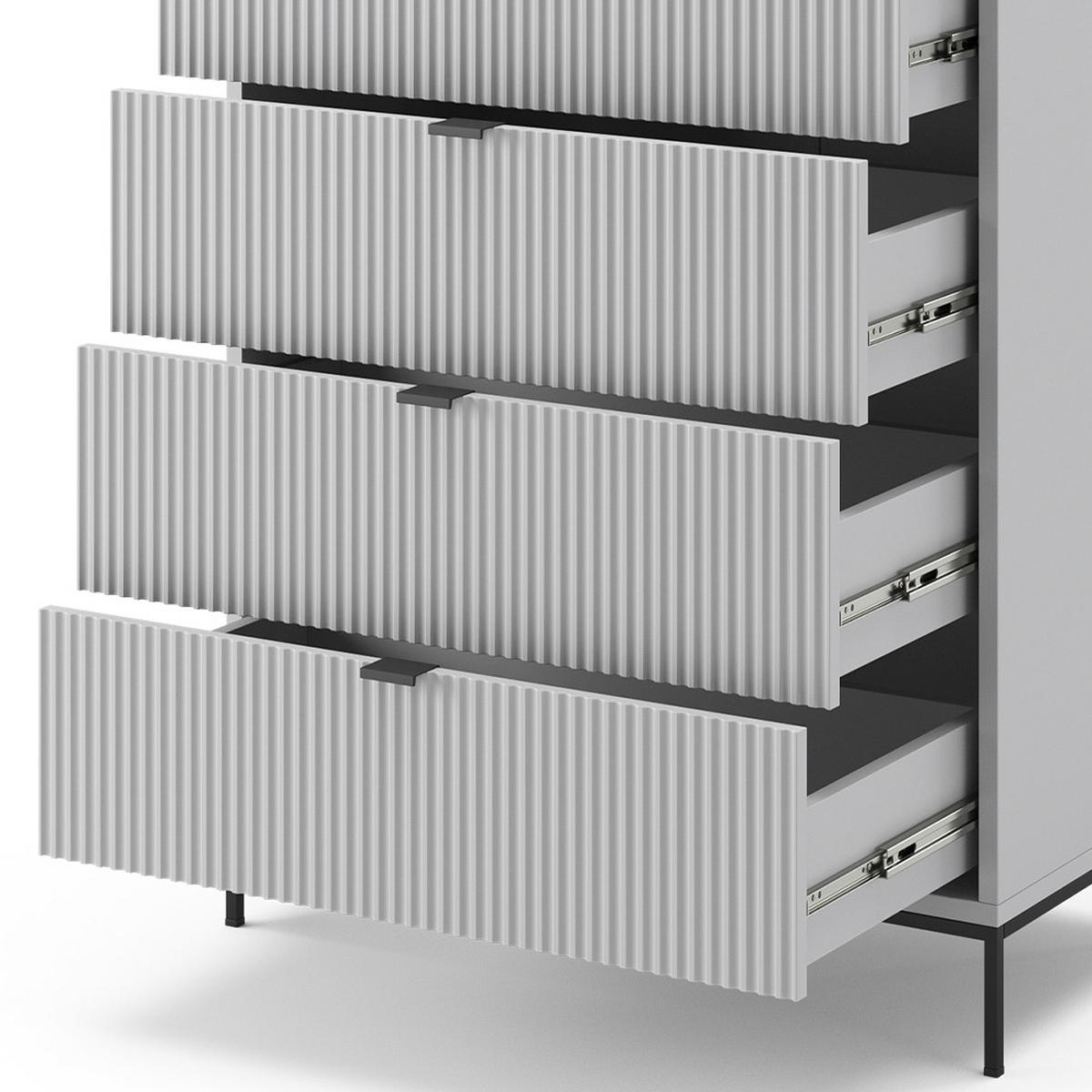 KOMMODE Eliza Grau 46 x 120 cm - Grau, Holzwerkstoff (76/120/42cm) - Vicco