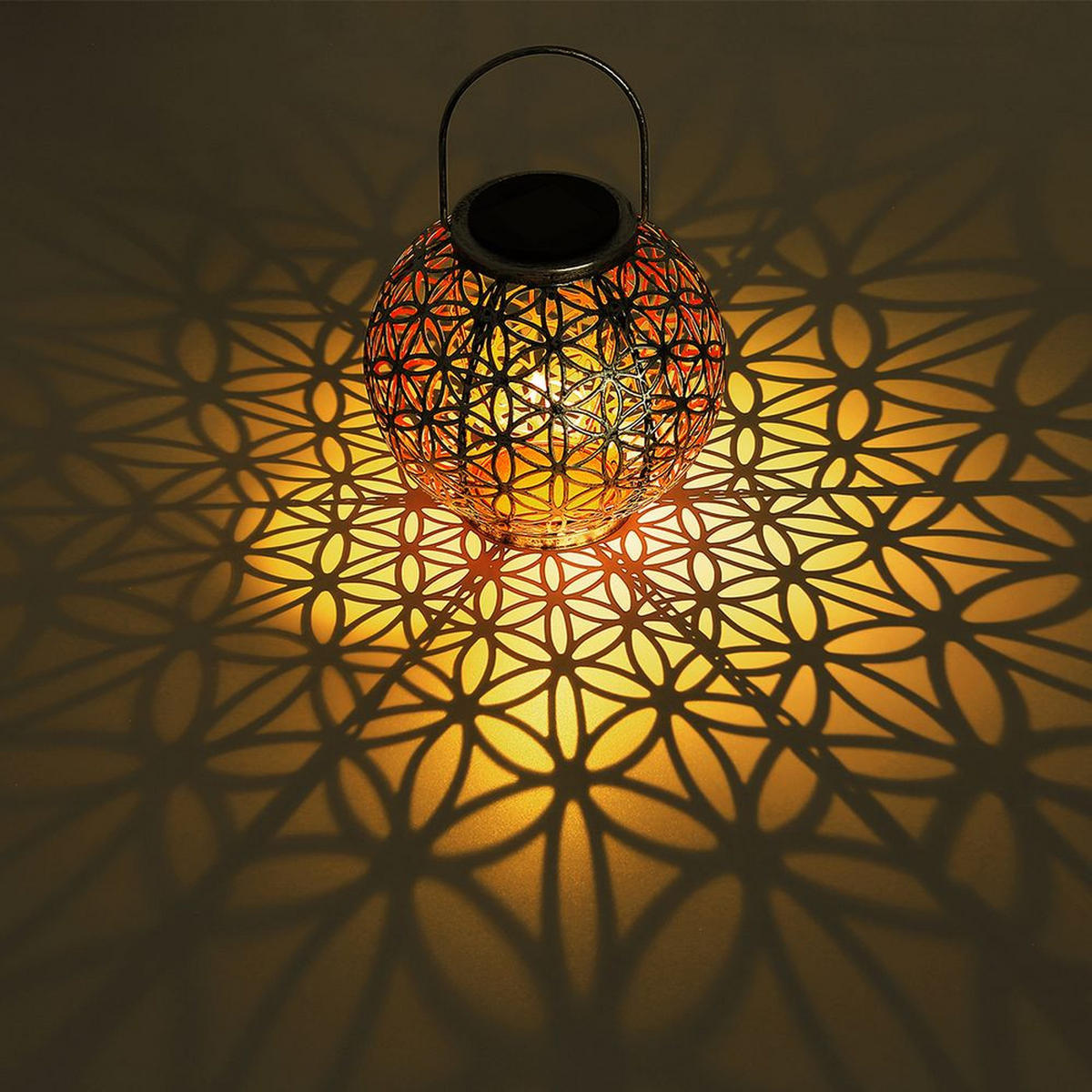 LED AUSSENLEUCHTE Solarleuchte Geflecht Silber-Antik - Silberfarben, Metall (20/20/29cm) - Globo Lighting