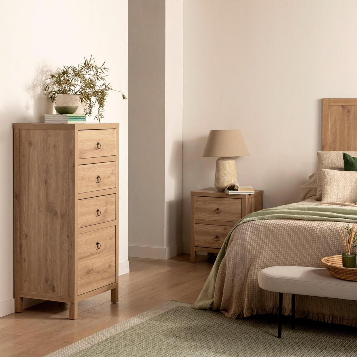 KOMMODE SCHMALE Livorno Natürlich 55 cm x 120 cm - Naturfarben, Holzwerkstoff (55/120/45cm)